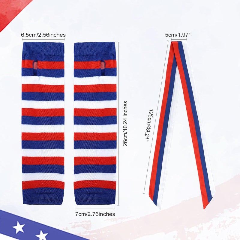 GERINLY Holiday Arm Warmers with Matching Neck Scarf, Festival Arm Sleeve Golves Skinny Scarf - Image 2